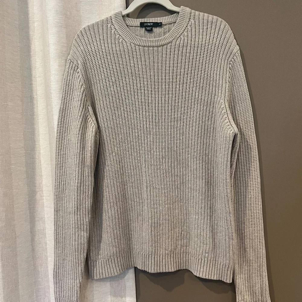 Vintage J. Crew Beige knit crew neck sweater, Preppy, Old Money, Size XL